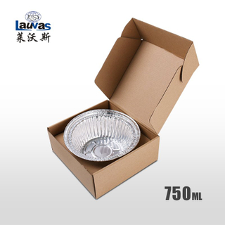 圆形煲仔碗750ml铝箔餐盒带飞机盒加厚瓦楞纸
