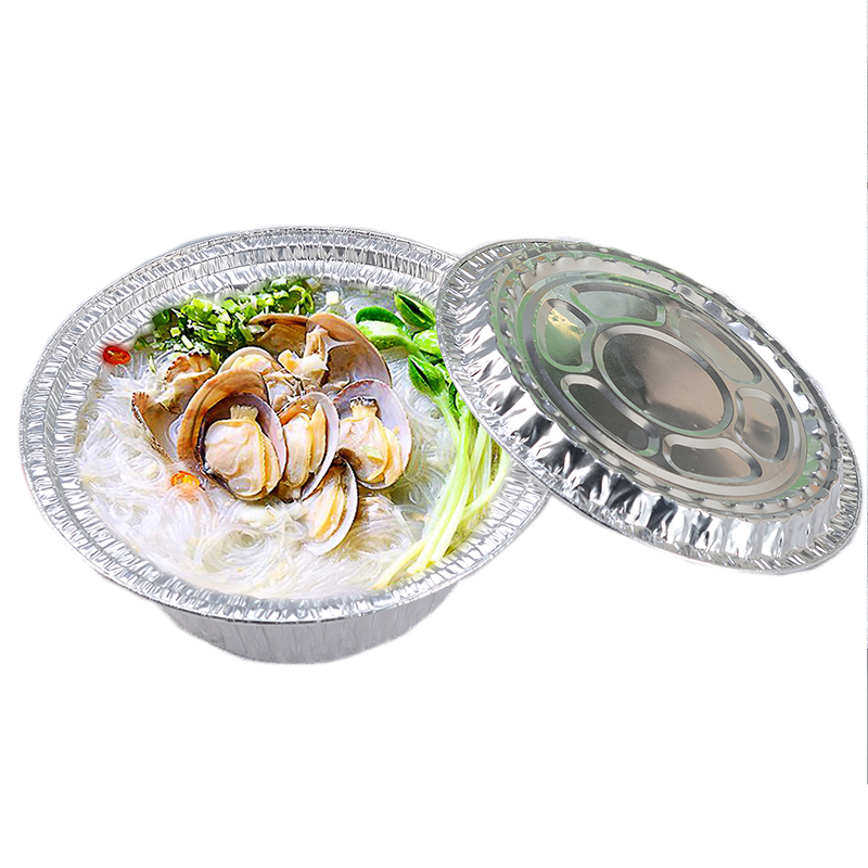 莱沃斯一次性花甲粉锡纸碗煲仔饭外卖打包盒R80带塑料盖100ml